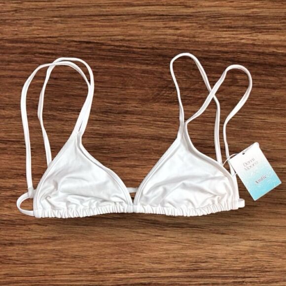 Andie NWT The Cannes Top White Feminine String Bikini Top Size S - Picture 3 of 4